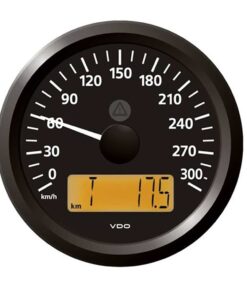 Veratron 3-3/8" (85 mm) ViewLine Speedometer - 0 to 300 KMH - 12/24V - Black Dial & Triangular Bezel