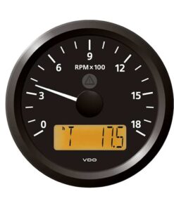 Veratron 3-3/8" (85 mm) ViewLine Tachometer - 0 to 6000 RPM - 8 to 32V - Black Dial & Triangle Bezel