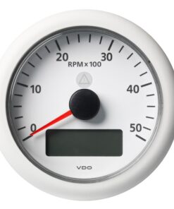Veratron 3-3/8" (85MM) ViewLine Tachometer w/Multi-Function Display - 0 to 5000 RPM - White Dial & Bezel