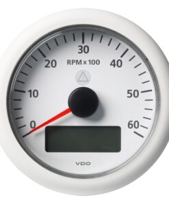 Veratron 3-3/8" (85MM) ViewLine Tachometer w/Multi-Function Display - 0 to 6000 RPM - White Dial & Bezel