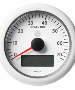Veratron 3-3/8" (85MM) ViewLine Tachometer w/Multi-Function Display - 0 to 7000 RPM - White Dial & Bezel