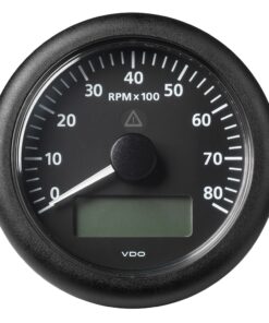 Veratron 3-3/8" (85MM) ViewLine Tachometer with Multi-Function Display - 0 to 8000 RPM - Black Dial & Bezel