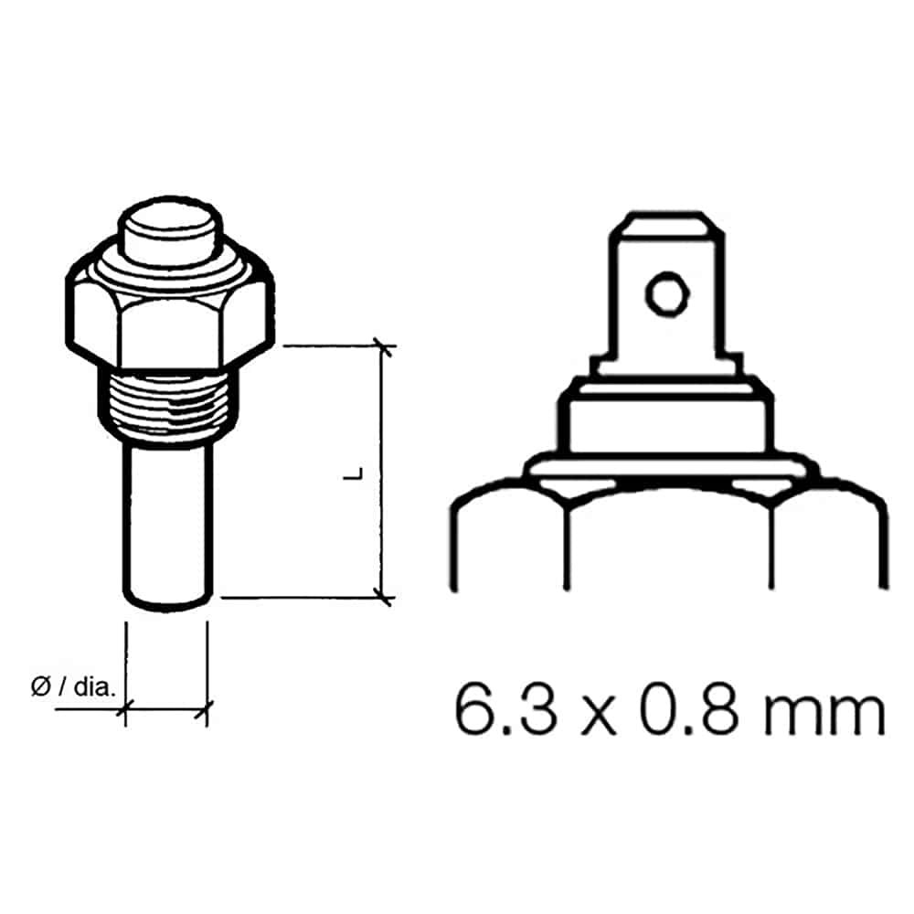 Veratron Engine Oil Temperature Sensor - Single Pole