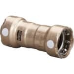 Viega MegaPress 3/4" Copper Nickel Coupling w/Stop Double Press Connection - Smart Connect Technology