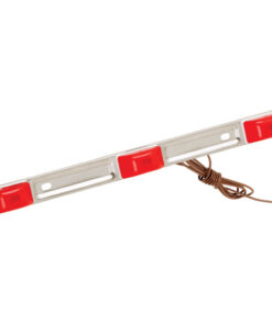 Wesbar Red Waterproof ID Light Bar - Stainless Steel - White Base