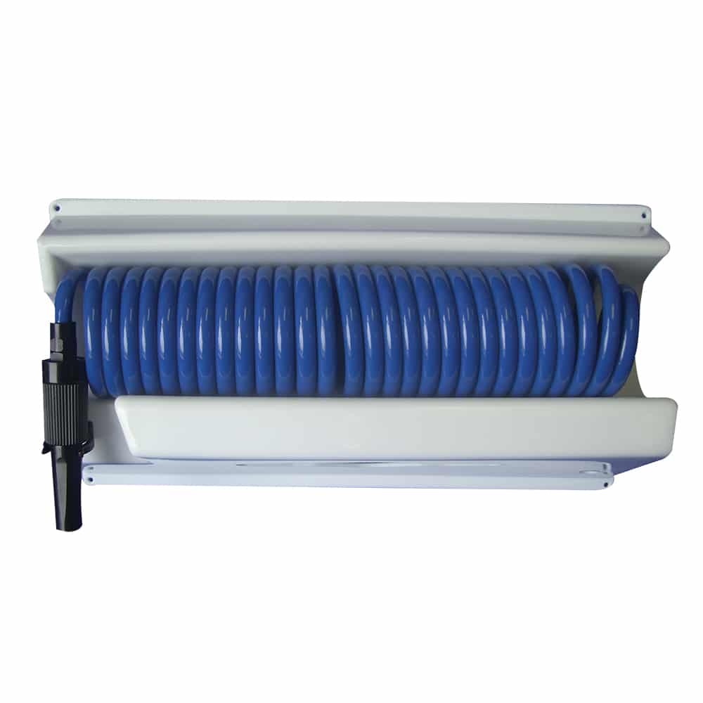 Whitecap 25' Blue Coiled Hose w/Mounting Case