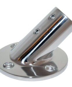 Whitecap ⅞" O.D. 45° Round Base SS Rail Fitting