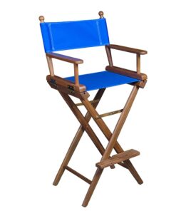 Whitecap Captain's Chair w/Blue Seat Covers - Teak