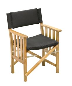 Whitecap Director's Chair II w/Black Cushion - Teak