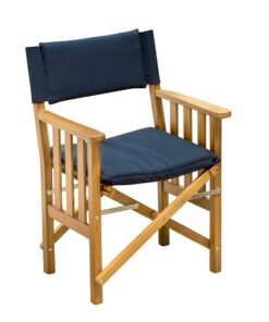 Whitecap Director's Chair II w/Navy Cushion - Teak