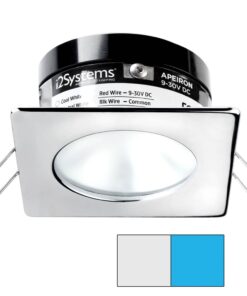 i2Systems Apeiron A503 3W Spring Mount Light - Square/Round - Cool White & Blue - Polished Chrome Finish