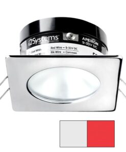 i2Systems Apeiron A503 3W Spring Mount Light - Square/Round - Cool White & Red - Polished Chrome Finish