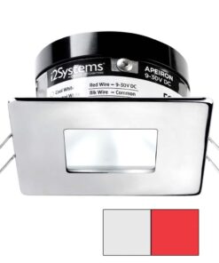 i2Systems Apeiron A503 3W Spring Mount Light - Square/Square - Cool White & Red - Polished Chrome Finish