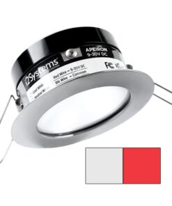 i2Systems Apeiron PRO A503 - 3W Spring Mount Light - Round - Cool White & Red - Brushed Nickel Finish