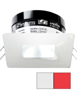 i2Systems Apeiron PRO A503 - 3W Spring Mount Light - Square/Square - Cool White & Red - White Finish