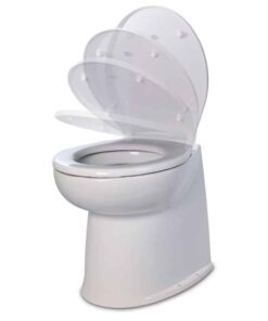 Jabsco 17" Deluxe Flush Fresh Water Electric Toilet w/Soft Close Lid - 12V