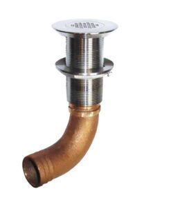 GROCO 1-1/4" Hose Barb Stainless 90 Degree Deck Drain