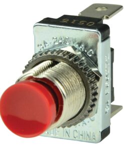 BEP Red SPST Momentary Contact Switch - OFF/(ON)