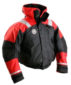 First Watch AB-1100 Flotation Bomber Jacket - Red/Black - Small