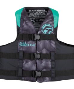 Full Throttle Adult Nylon Life Jacket - L/XL - Aqua/Black