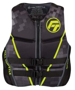 Full Throttle Men's Rapid-Dry Flex-Back Life Jacket - L - Black/Green