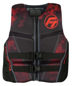 Full Throttle Men's Rapid-Dry Flex-Back Life Jacket - S - Black/Red