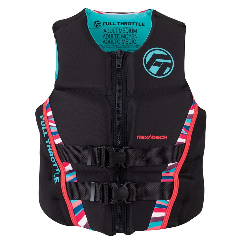 Full Throttle Women's Rapid-Dry Flex-Back Life Jacket - Women's S - Pink/Black