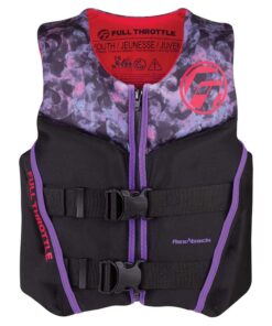Full Throttle Youth Rapid-Dry Flex-Back Life Jacket - Pink/Black