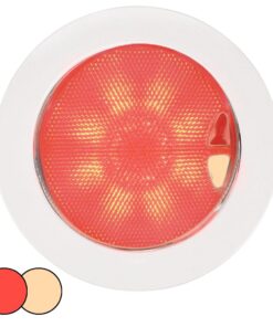 Hella Marine EuroLED 150 Recessed Surface Mount Touch Lamp - Red/Warm White LED - White Plastic Rim