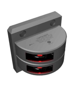 Lopolight Series 301-002 - Double Stacked Port Sidelight - 2NM - Vertical Mount - Red - Silver Housing