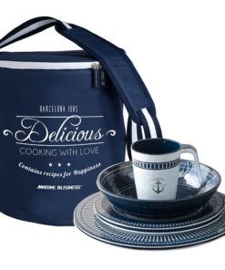 Marine Business Melamine Tableware Set & Basket - SAILOR SOUL - Set of 24