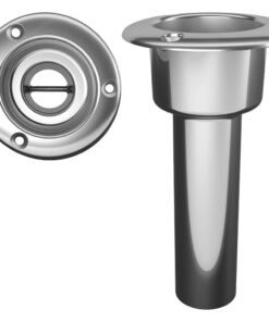 Mate Series Stainless Steel 0° Rod & Cup Holder - Open - Round Top