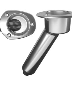 Mate Series Stainless Steel 30° Rod & Cup Holder - Drain - Oval Top