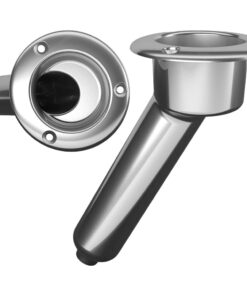 Mate Series Stainless Steel 30° Rod & Cup Holder - Drain - Round Top