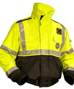 Mustang ANSI High Vis Flotation Bomber Jacket - Fluorescent Yellow/Green/Black - XXXL