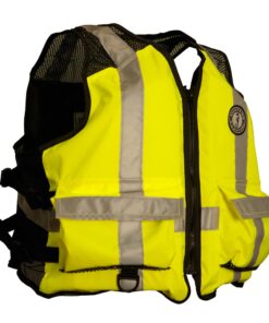 Mustang High Visibility Industrial Mesh Vest - Fluorescent Yellow/Green/Black - Small/Medium