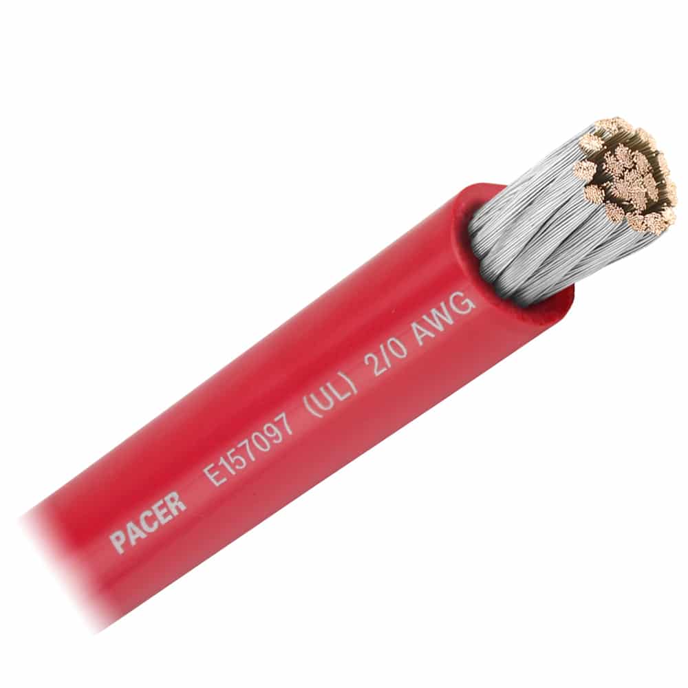 Pacer Red 2/0 AWG Battery Cable - Sold By The Foot
