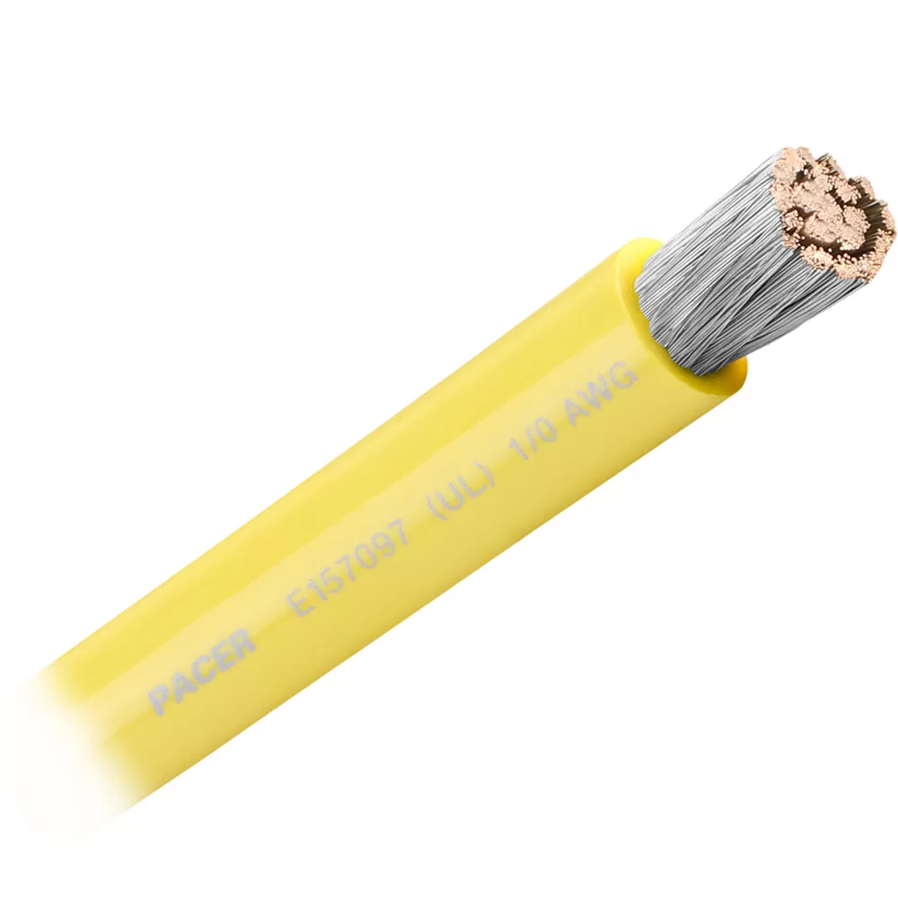 Pacer Yellow 1/0 AWG Battery Cable - Sold By The Foot