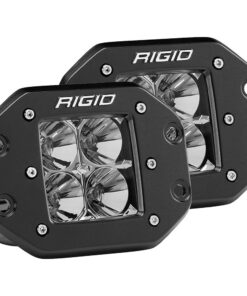 RIGID Industries D-Series PRO Flood Flush Mount Black Light - Pair