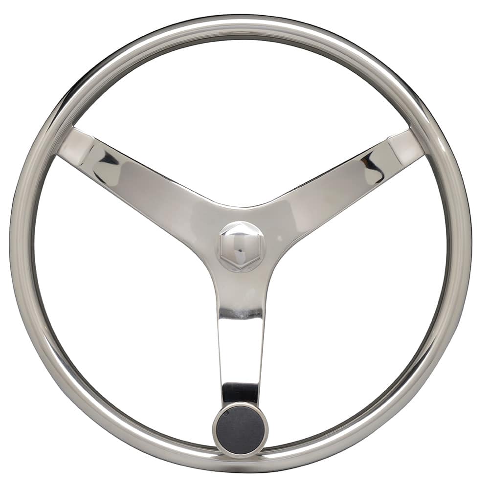 Uflex - V46 - 13.5" Stainless Steel Steering Wheel w/Speed Knob