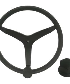Uflex - V46 - 13.5" Stainless Steel Steering Wheel w/Speed Knob & Chrome Nut - Black