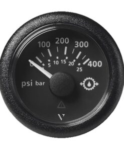 Veratron 2-1/16" (52mm) ViewLine Transmission Oil Pressure 400 PSI/25 Bar - Black Dial & Round Bezel