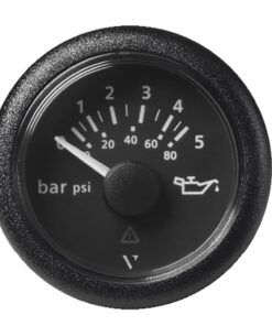Veratron 52 MM (2-1/16") ViewLine Oil Pressure Gauge 5 Bar/80 PSI - Black Dial & Round Bezel