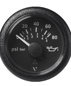 Veratron 52MM (2-1/16") ViewLine Oil Pressure Gauge 80 PSI/5 Bar - Black Dial & Round Bezel