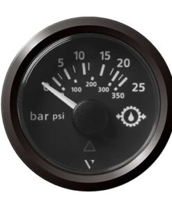 Veratron 52MM (2-1/16") ViewLine Transmission Oil Pressure 25 Bar/350 PSI - Black Dial & Triangular Bezel