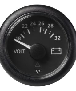 Veratron 52mm (2-1/16") Viewline Voltmeter 18-32V - Black Dial & Bezel