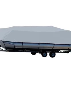 Carver Sun-DURA® Styled-to-Fit Boat Cover f/16.5' Pontoons w/Bimini Top & Partial Rails - Grey