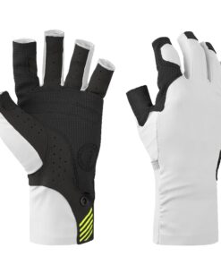 Mustang Traction UV Open Finger Gloves - White & Black - Medium