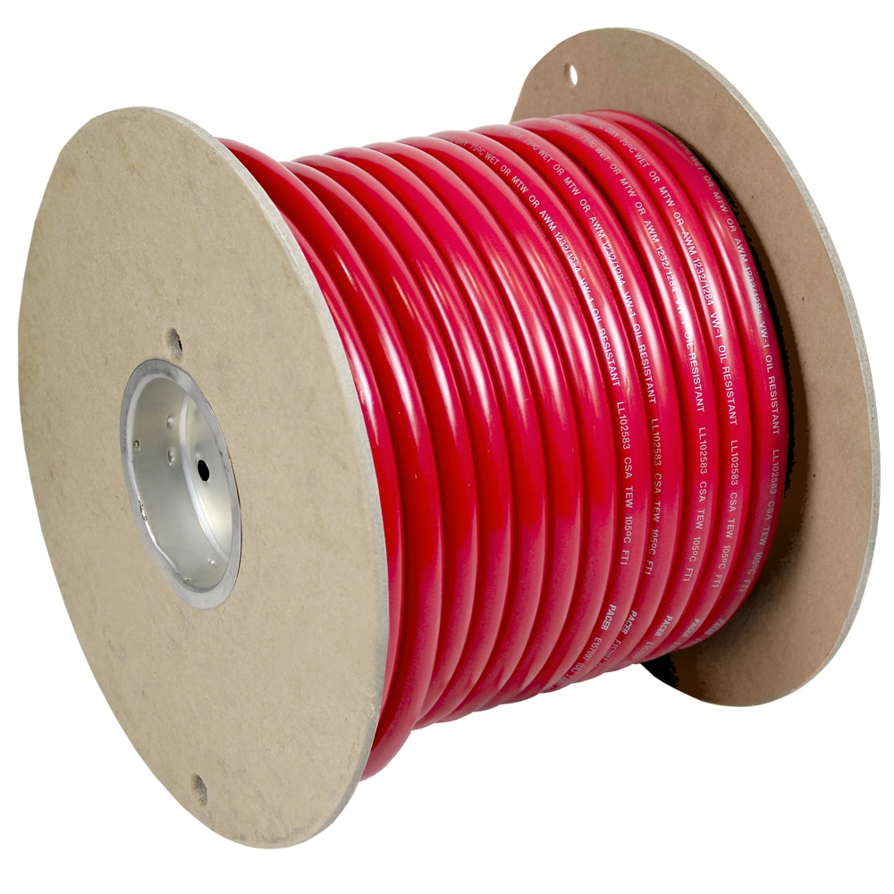 Pacer Red 1/0 AWG Battery Cable - 100'