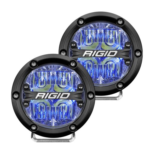 RIGID Industries 360-Series 4" LED Off-Road Fog Light Drive Beam w/Blue Backlight - Black Housing